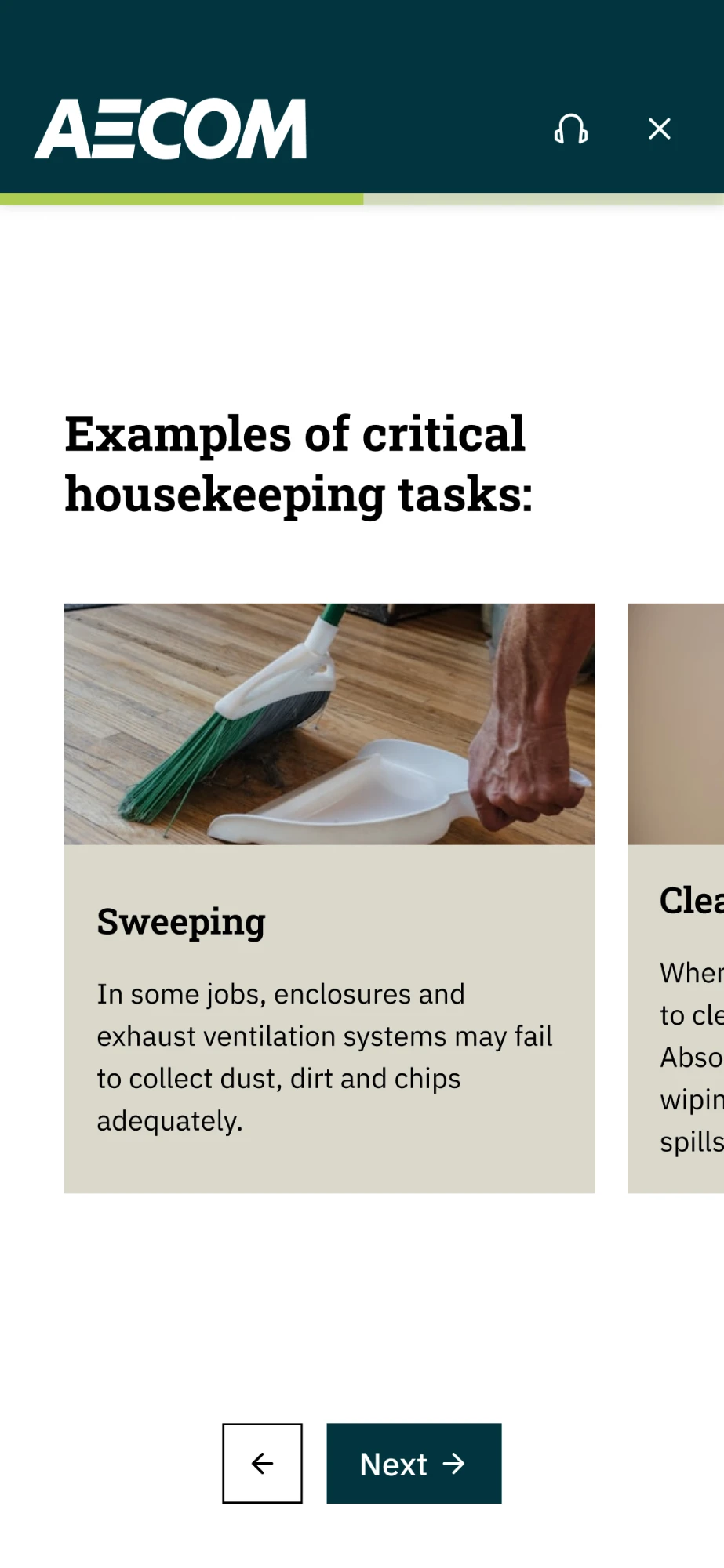 New design: Examples of critical housekeeping tasks