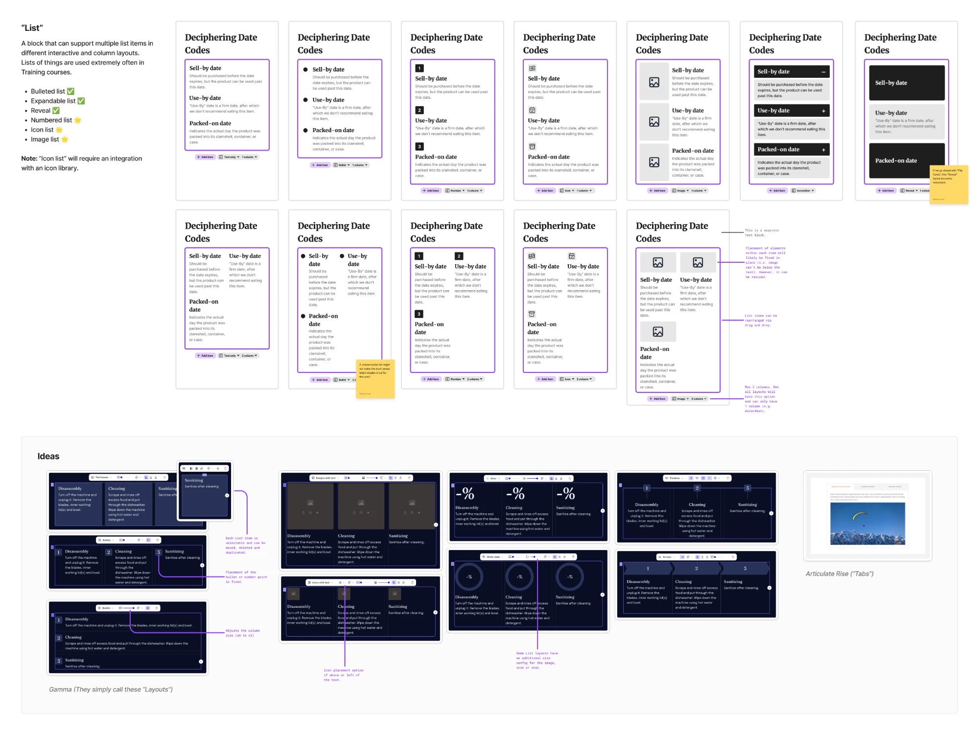 Exploring the list block: layouts and options