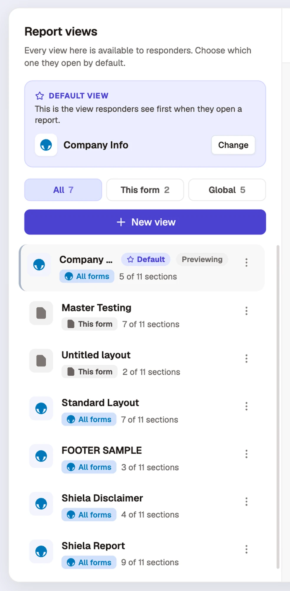 Report views, second generated design