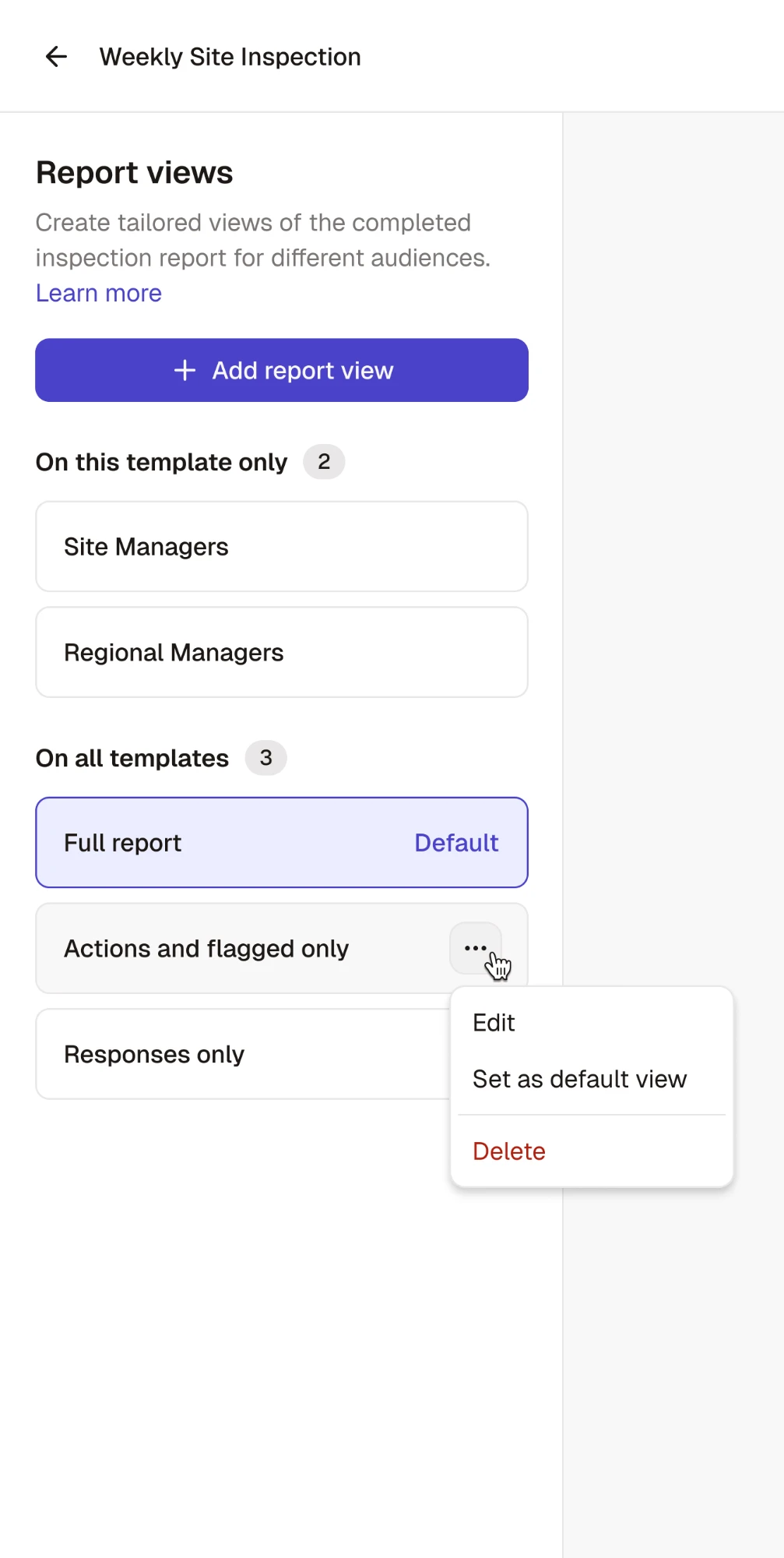 Report views as two separate lists