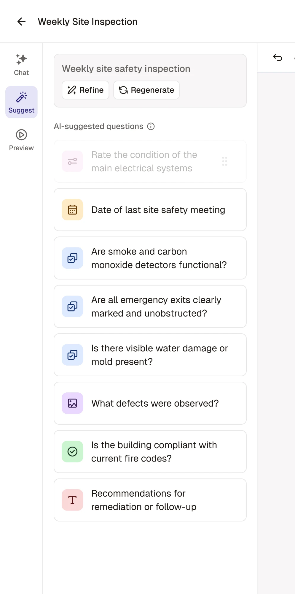 Vertical toolbar: suggestions